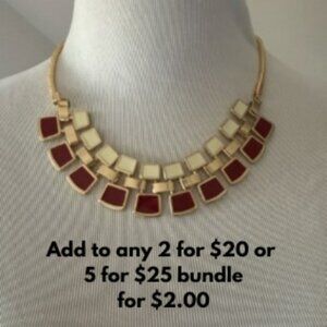 Elegant Red and Ivory Necklace in gold